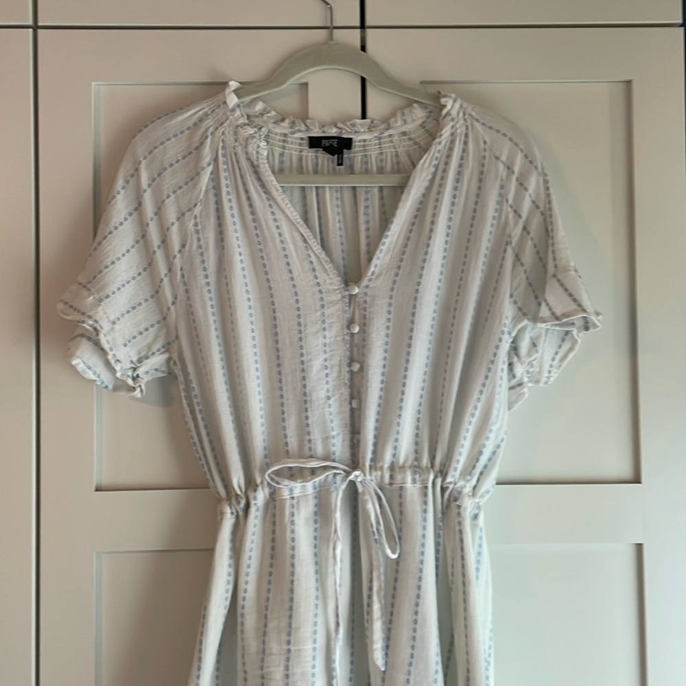 Paige White Mini Drawstring Dress Size Small